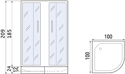 River Душевой уголок DON XL 100/26 МТ без поддона – фотография-7